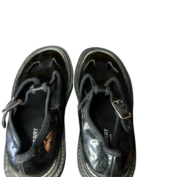Burberry Black Patent Leather Hannie Mary Jane T-bar Flats 6 Retro Grunge Preppy - Picture 7 of 9